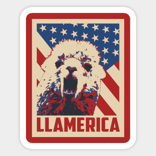 Funny Llama Celebrate 4th Of July Sticker